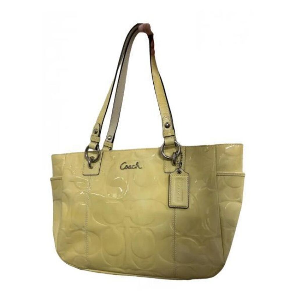 Coach Women Shoulder Patent Leather Handbag Tote Bag Authentic #M1149-F17729